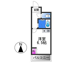 布施オーク5 1Kの間取図画像