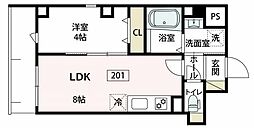 アベニールボナール 1LDKの間取図画像