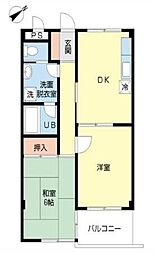 パレスF 2DKの間取図画像