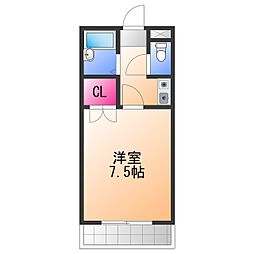ハイツキシダ 1Kの間取図画像