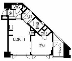 ピアース四谷 1LDKの間取図画像