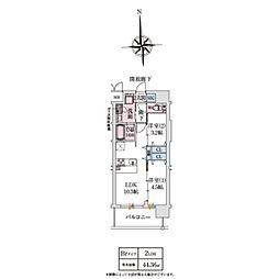 スプランディッド新金岡 2LDKの間取図画像