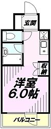 アルプ所沢 ワンルームの間取図画像