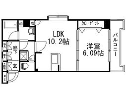 リベラいわき 1LDKの間取図画像
