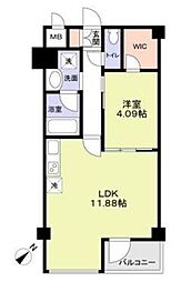 PEAR PARK4 2階1LDKの間取り