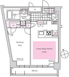 アーバネックス三田 1LDKの間取図画像