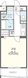 グランディール服部 1Kの間取図画像