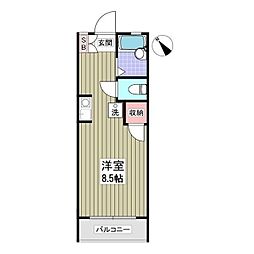 エンデヴァ2 ワンルームの間取図画像