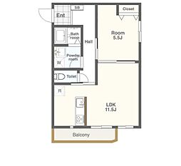 ル・メルシェ 1階1LDKの間取り