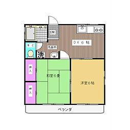 ドミール立川 2DKの間取図画像