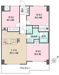 コート・イシハラ 3LDKの間取図画像