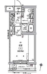 都営浅草線 西馬込駅 徒歩5分の賃貸マンション 2階1Kの間取り