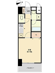 仙台市営南北線 広瀬通駅 徒歩5分の賃貸マンション 11階1Kの間取り