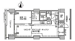 東雲キャナルコートCODAN16号棟 5階1LDKの間取り