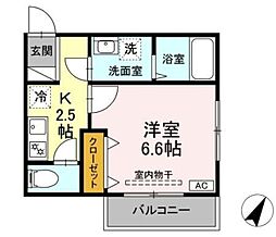 アパート 1Kの間取図画像