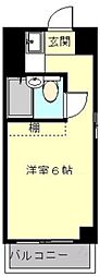 クボタビル 3階ワンルームの間取り