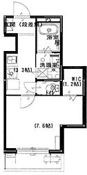 ウエルスクエア 1Kの間取図画像