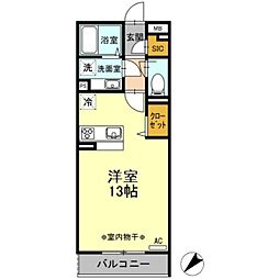 サンクフレール ワンルームの間取図画像