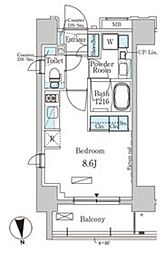 パークアクシス大森 ワンルームの間取図画像