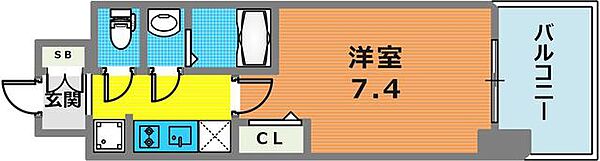 エスライズ神戸三宮山手通弐番館 403｜兵庫県神戸市中央区国香通６丁目(賃貸マンション1K・4階・24.65㎡)の写真 その2