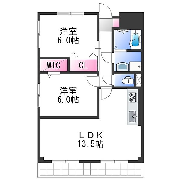 吉与ハイム ｜大阪府岸和田市土生町２丁目(賃貸マンション2LDK・4階・56.70㎡)の写真 その2