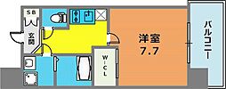 エストーネハーバーランド 3階1Kの間取り