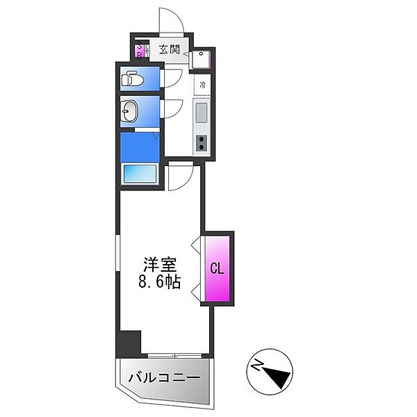 Luxe玉造III ｜大阪府大阪市東成区中本４丁目(賃貸マンション1K・10階・24.65㎡)の写真 その2