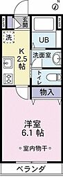クレセント西新宿 1Kの間取図画像