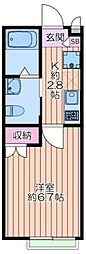メゾン・ド・シエル 1Kの間取図画像
