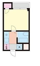 アスペンヒルズ 1階1Kの間取り