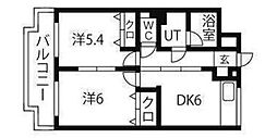 コート荻窪 2DKの間取図画像