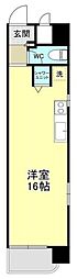 ロイヤルフラット野毛山弐番館 ワンルームの間取図画像