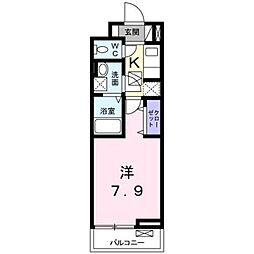 ラフォレスタツルマキ 1Kの間取図画像