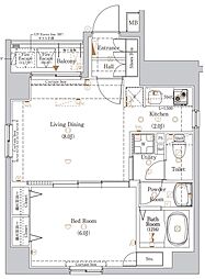 ログ銀座東 1LDKの間取図画像