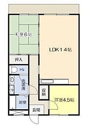 サトーハイツ 2LDKの間取図画像