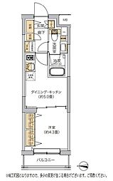 リビオメゾン湯島 1DKの間取図画像
