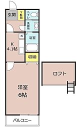 シャルムハイツ 1Kの間取図画像
