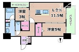 Urbanex南新町 2LDKの間取図画像