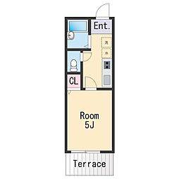 南海加太線 磯ノ浦駅 徒歩15分の賃貸アパート 1階1Kの間取り