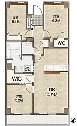CROTH Omiya 5階3LDKの間取り
