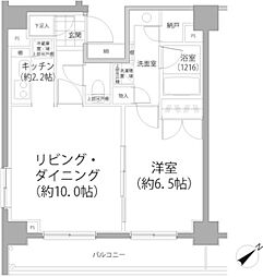 PARKHABIO東向島 1LDKの間取図画像
