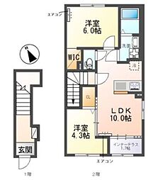 グリーンビレッジVII 2LDKの間取図画像
