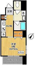 Rosso Corsa -ロッソ コルサ- 1Kの間取図画像