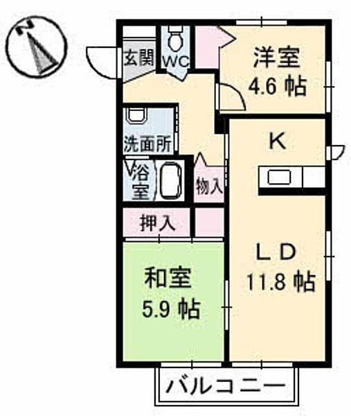 グランカーサ安岡　V棟 A0101｜山口県下関市安岡町４丁目(賃貸アパート2LDK・1階・52.92㎡)の写真 その2