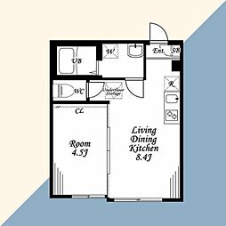 フローレンスベリー八王子 1階1LDKの間取り