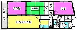 アイディール16 3LDKの間取図画像