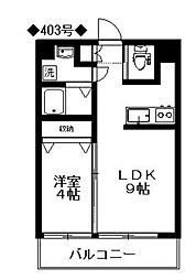 メゾンドリバティ西新 1LDKの間取図画像