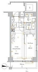 シャルム亀戸 6階1LDKの間取り
