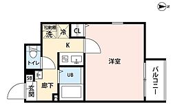 蕨市塚越5丁目アパート 1Kの間取図画像