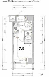 XEBECKiba 1Kの間取図画像